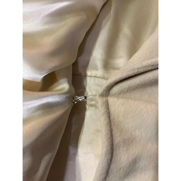 Vintage Kashmiracle Coat Womens S/M? Cream Fur Collar Used Long Belted Coat Uniq - Picture 13 of 16